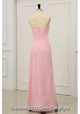 Beaded Appliques Decorated Chiffon Prom Dress in Pink for Girls