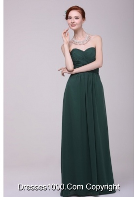 Vintage Ruching Empire Sweetheart Floor-length Chiffon Prom Gowns