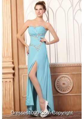 Fashionable Sweetheart Prom Dress with Beading Decoration and Slit