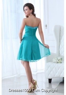 Aqua Blue Sweetheart Short Party Dress with Beading Bust