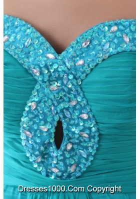 Aqua Blue Sweetheart Short Party Dress with Beading Bust