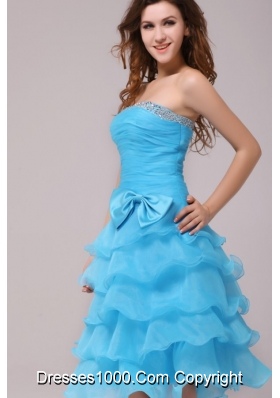 Baby Princess Strapless Ruffled Layers Prom Pageant Dress with Bowknot