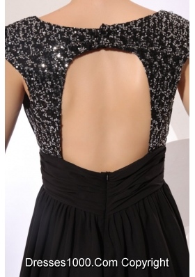 Black Sweetheart Prom Dress with Beading Straps and Ruches