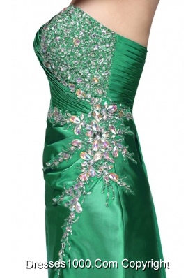 Expensive Green Sweetheart Prom Dress with Beading and Slit