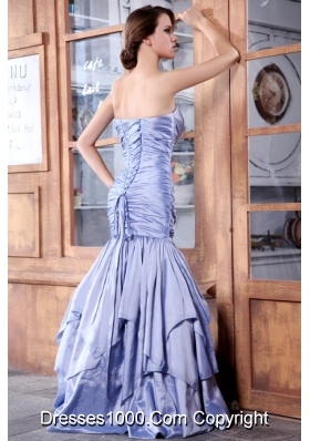 Lilac Sweetheart Mermaid Style Prom Dress with Ruches and Layers