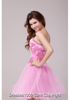 2014 Princess Rose Pink Sweetheart Appliques Short Dresses for Prom