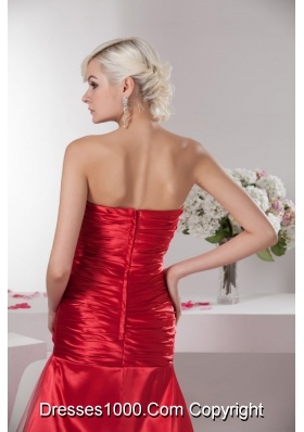 Red Sweetheart Beading Decorate Prom Dress with Decorations