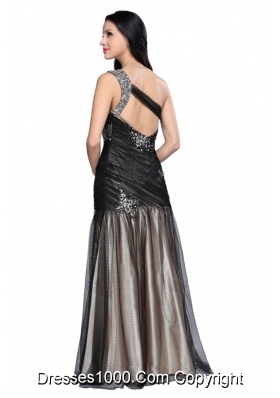 Sexy One Shoulder Prom Dress with Ruching Cross Cross Back