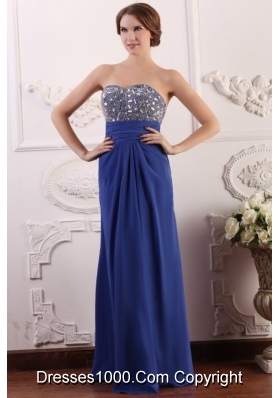 Strapless Empire Floor Length Beading Bodice Prom Dress