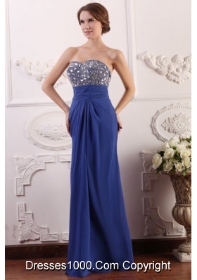 Strapless Empire Floor Length Beading Bodice Prom Dress