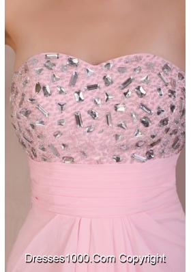 Sweet Baby Pink Sweetheart Empire Prom Dress with Rhinestones