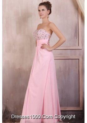 Sweet Baby Pink Sweetheart Empire Prom Dress with Rhinestones