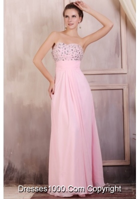 Sweet Baby Pink Sweetheart Empire Prom Dress with Rhinestones