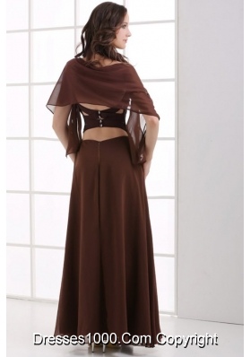 Chocolate Sweetheart Chiffon Prom Dress with Slit and Open Back