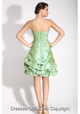 Apple Green Sweetheart Short Prom Dress with Ruches and Pick Ups