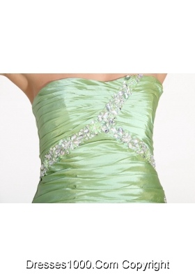 Apple Green Sweetheart Short Prom Dress with Ruches and Pick Ups