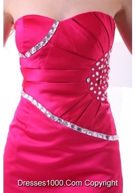 Hot Pink Column Sweetheart Prom Nightclub Dress with Beading