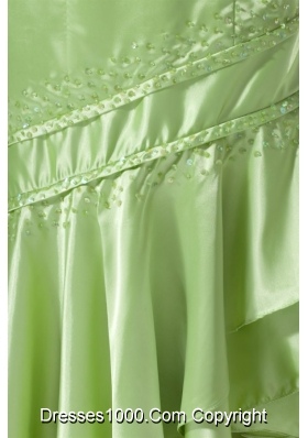 Spring Green Sweetheart Asymmetrical Prom Dance Dress