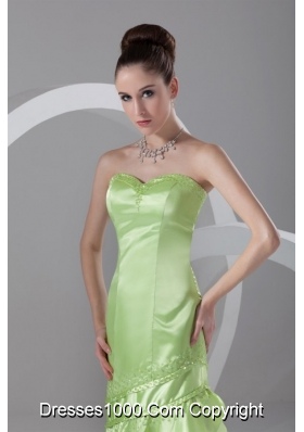 Spring Green Sweetheart Asymmetrical Prom Dance Dress