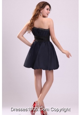 Black One Shoulder Simple Prom Bridesmaid Dress with Ruffles