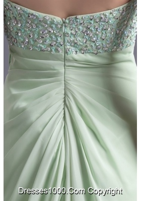 Light Green Sweetheart High-low Beading Chiffon Prom Dress