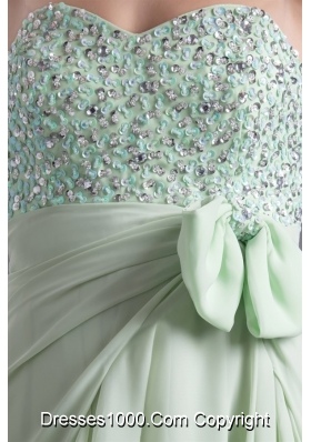 Light Green Sweetheart High-low Beading Chiffon Prom Dress