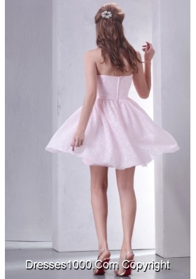 Simple Styles Strapless Baby Pink Mini-length Graduation Dress