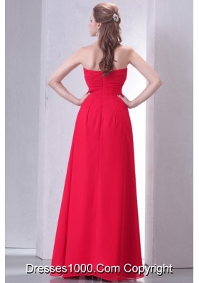 Red Sweetheart Empire Chiffon Prom Evening Dress For Party