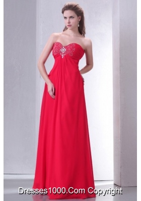 Red Sweetheart Empire Chiffon Prom Evening Dress For Party