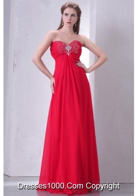Red Sweetheart Empire Chiffon Prom Evening Dress For Party