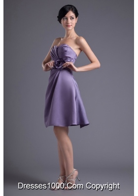 Graceful Purple Sweetheart Hand Made Flower Decorated Prom Dress