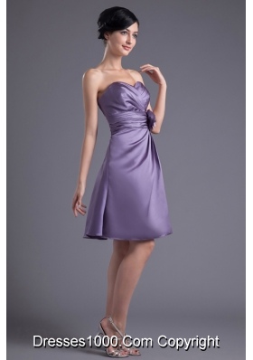Graceful Purple Sweetheart Hand Made Flower Decorated Prom Dress