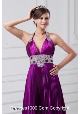 Sexy Purple One Shoulder Elastic Woven Satin Evening Dress