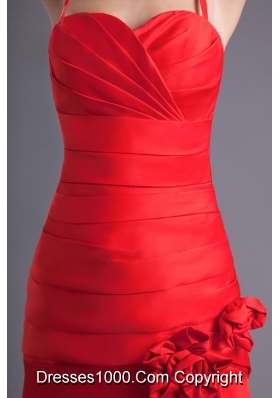 Red Prom Evening Dress with Sweetheart and Spaghetti Straps