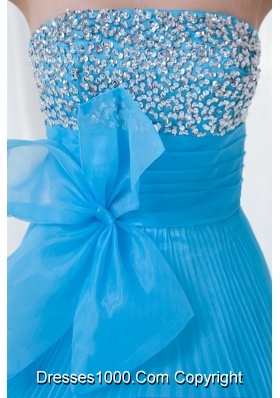 Elegant Empire Strapless Aqua Blue Long Prom Evening Dress