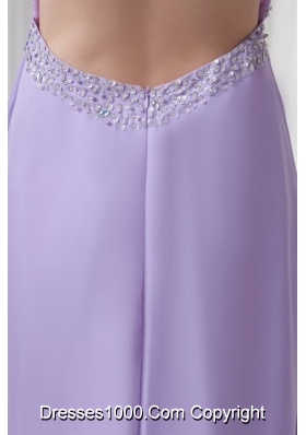 Elegant Lavender Empire Strapless Prom Dress With Court Train