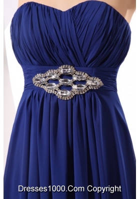 Elegant Royal Blue Empire Sweetheart Beading Chiffon Prom Dress