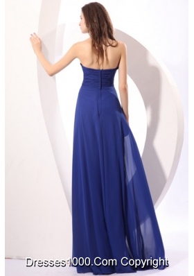 Elegant Royal Blue Empire Sweetheart Beading Chiffon Prom Dress