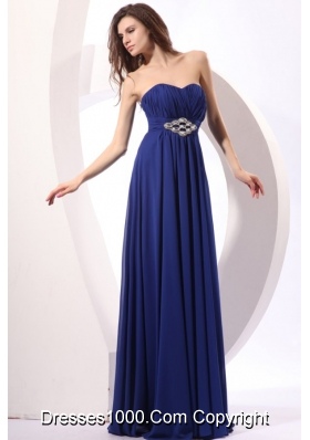 Elegant Royal Blue Empire Sweetheart Beading Chiffon Prom Dress