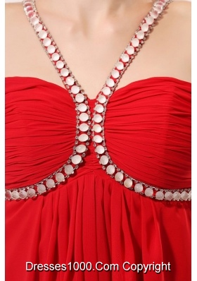 Pretty Red Empire Chiffon Prom Dress For Graduation Party