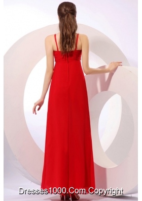 Pretty Red Empire Chiffon Prom Dress For Graduation Party