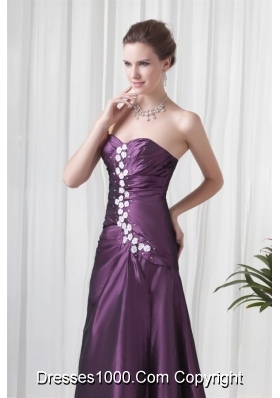 Elegant Empire Sweetheart Purple Appliques Formal Prom Dress