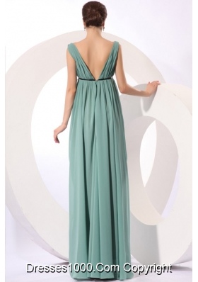 Sexy Empire V-neck Floor-length Ruching Chiffon Prom Dress