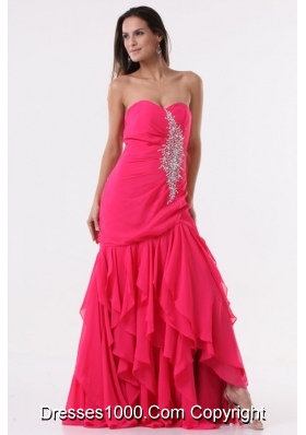 Discount Sweetheart High-low Prom Dress with Beading and Ruffles