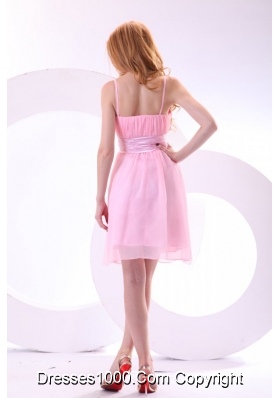 Pretty Baby Pink One Shoulder Knee-length Prom Dress For Girls