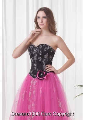 Pink Princess Sweetheart Tulle Lace Up Beading Prom Dress