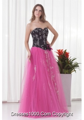 Pink Princess Sweetheart Tulle Lace Up Beading Prom Dress