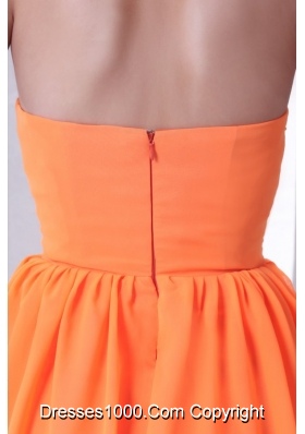 Sweet Orange Empire Mini-length Beading Decorated Prom Dress