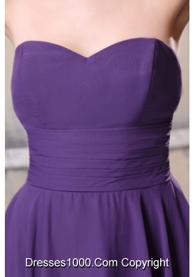 Sweetheart High-low Chiffon Empire Purple Prom Dress for Girls