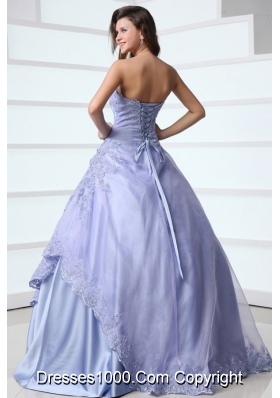 Classical Strapless Appliques Over-lay Quinceanera Dress with Corset Back